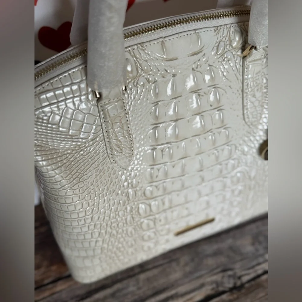 FIRM Brahmin COCONUT MILK Medium Duxbury White HTF Creamy Off White NWT